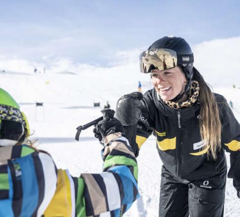 Skifahren Ski Samnaun Ischgl Alp Trida Skischule Kinderkurs Kinderland